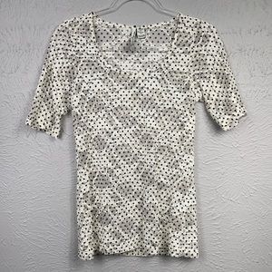 American Rag Cie Sheer Lace Polka Dot Top Size Med